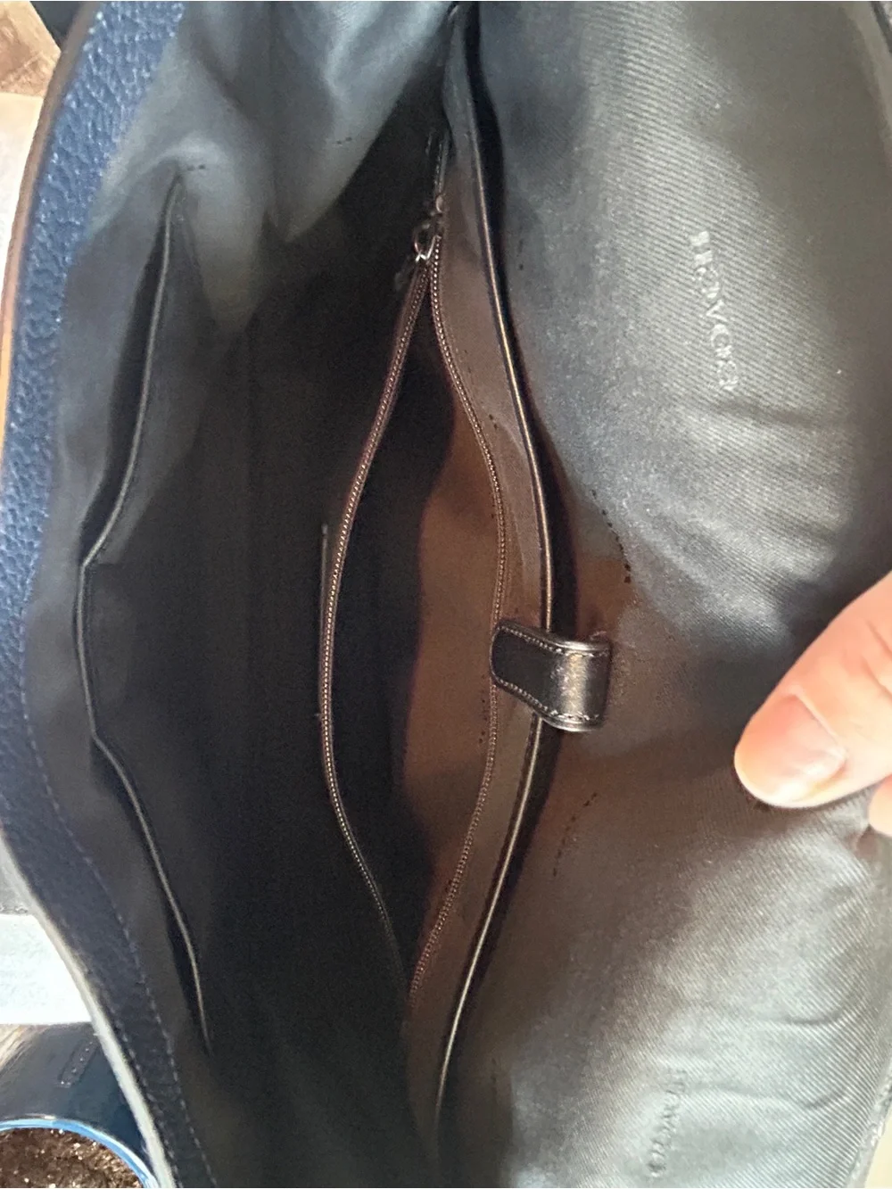 Coach Metropolitan Portfolio Brief Case Tote (Blue Pebbled Leather)